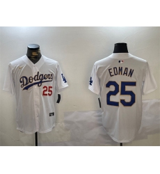 Men's Los Angeles Dodgers #25 Tommy Edman White Gold Home Limited Stitched Baseball Jersey