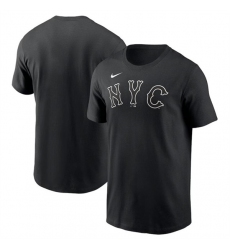 Men's New York Mets Black 2024 City Connect Wordmark T-Shirt