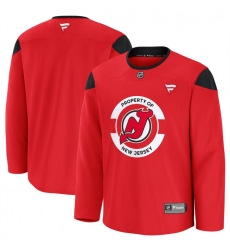 Men's New Jersey Devils Red 2024-25 Team Practice Stitched Hockey Jersey