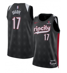 Men's Portland Trail Blazers #17 Shaedon Sharpe Black 2024-25 City Edition Edition Stitched Basketball Jersey