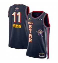 Men's 2025 All-Star #11 Jalen Brunson Navy Stitched Basketball Jersey