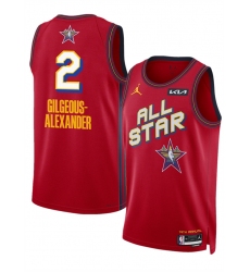 Men's 2025 All-Star #2 Shai Gilgeous-Alexander Red Stitched Basketball Jersey