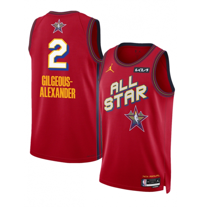 Men's 2025 All-Star #2 Shai Gilgeous-Alexander Red Stitched Basketball Jersey