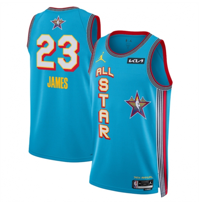 Men's 2025 All-Star #23 LeBron James Light Blue Stitched Basketball Jersey