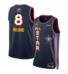 Men's 2025 All-Star #8 Jalen Williams Navy Stitched Basketball Jersey