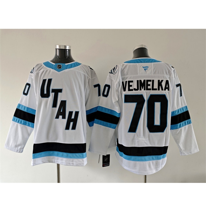 Men's Utah Mammoth #70 Karel Vejmelka White 2025 Stitched Jersey