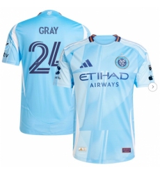 Men's New York City FC Tayvon Gray adidas Light Blue 2025 The Excelsior Kit Authentic Player Jersey