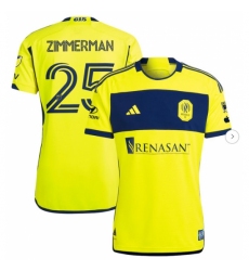 Mens Nashville SC Walker Zimmerman adidas Yellow 2024 The 615 Kit Authentic Player Jersey