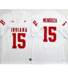 Men's Indiana Hoosiers #15 Fernando Mendoza Limited White Alternate College Football Jersey