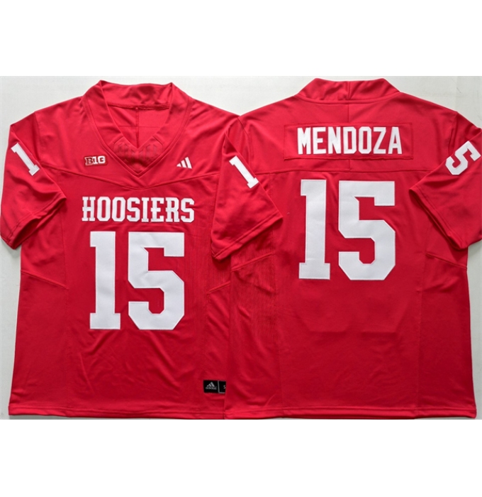 Men's Indiana Hoosiers #15 Fernando Mendoza Red Stitched Basketball Jersey