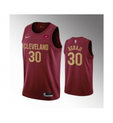 Men's Cleveland Cavaliers #30 Ochai Agbaji Wine Icon Edition Stitched Basketball Jersey