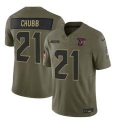 Men's Houston Texans #21 Nick Chubb Olive 2025 F.U.S.E. Salute to Service Limited Football Stitched Jersey