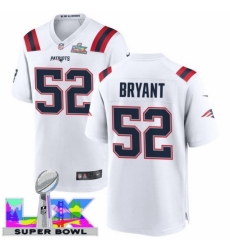 Men's New England Patriots #52 Marcus Bryant White 2025 2026 Super Bowl LX F U S E Stitched Jersey