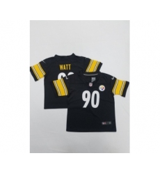 Toddlers Pittsburgh Steelers #90 TJ Watt Black 2022 Vapor Untouchable Stitched NFL Nike Throwback Limited Jersey