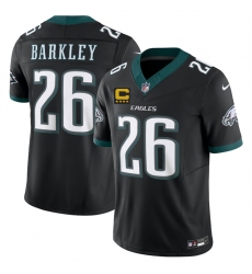 Men's Philadelphia Eagles #26 Saquon Barkley Black 2025 F.U.S.E. With 4-Star C Vapor Untouchable Limited Throwback Stitched Football Jersey