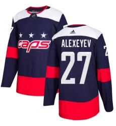 Youth Adidas Washington Capitals #27 Alexander Alexeyev Authentic Navy Blue 2018 Stadium Series NHL Jersey