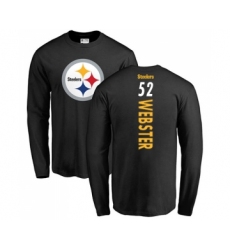 Football Pittsburgh Steelers #52 Mike Webster Black Backer Long Sleeve T-Shirt