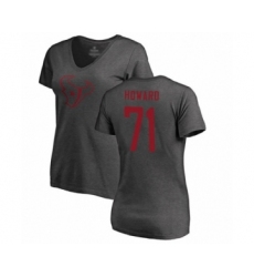 Football Women's Houston Texans #71 Tytus Howard Ash One Color T-Shirt