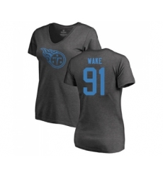 Football Women's Tennessee Titans #91 Cameron Wake Ash One Color T-Shirt
