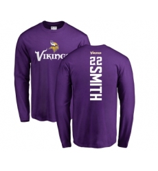 Football Minnesota Vikings #22 Harrison Smith Purple Backer Long Sleeve T-Shirt