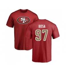 Football San Francisco 49ers #97 Nick Bosa Red Name & Number Logo T-Shirt