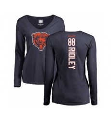Football Women's Chicago Bears #88 Riley Ridley Navy Blue Backer Long Sleeve T-Shirt
