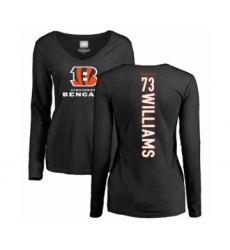 Football Women's Cincinnati Bengals #73 Jonah Williams Black Backer Long Sleeve T-Shirt