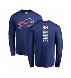 Football Buffalo Bills #28 Frank Gore Royal Blue Backer Long Sleeve T-Shirt