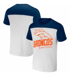 Men's Denver Broncos Cream Navy X Darius Rucker Collection Colorblocked T Shirt