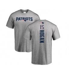 Football New England Patriots #15 Chris Hogan Ash Backer T-Shirt