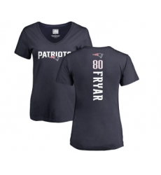 Football Women's New England Patriots #80 Irving Fryar Navy Blue Backer T-Shirt