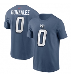 Men's New England Patriots #38 Rhamondre Stevenson Blue 2025 Rivalries Collection Player Name & Number T-Shirt