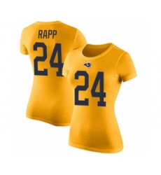 Women's Los Angeles Rams #24 Taylor Rapp Gold Rush Pride Name & Number T-Shirt