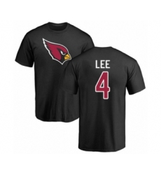 Football Arizona Cardinals #4 Andy Lee Black Name & Number Logo T-Shirt