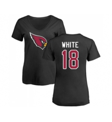 Football Women's Arizona Cardinals #18 Kevin White Black Name & Number Logo T-Shirt