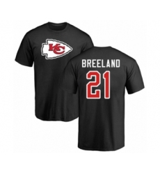 Football Kansas City Chiefs #21 Bashaud Breeland Black Name & Number Logo T-Shirt
