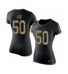 Football Women's Kansas City Chiefs #50 Darron Lee Black Camo Salute to Service T-Shirt