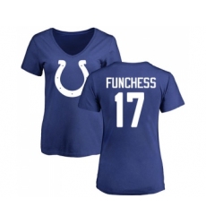 Football Women's Indianapolis Colts #17 Devin Funchess Royal Blue Name & Number Logo T-Shirt