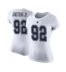 Football Women's Dallas Cowboys #92 Dorance Armstrong Jr. White Rush Pride Name & Number T-Shirt