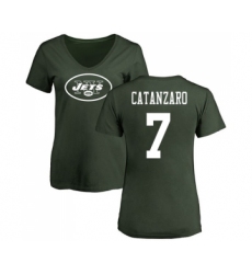 Football Women's New York Jets #7 Chandler Catanzaro Green Name & Number Logo T-Shirt