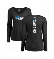 Football Women's Detroit Lions #24 Andrew Adams Black Backer Long Sleeve T-Shirt