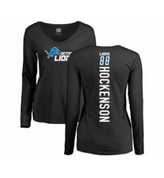 Football Women's Detroit Lions #88 T.J. Hockenson Black Backer Long Sleeve T-Shirt