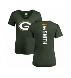 Football Women's Green Bay Packers #91 Preston Smith Green Backer T-Shirt