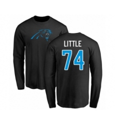 Football Carolina Panthers #74 Greg Little Black Name & Number Logo Long Sleeve T-Shirt