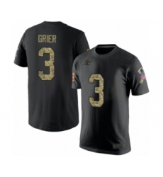 Football Men's Carolina Panthers #3 Will Grier Black Camo Salute to Service T-Shirt