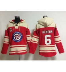 Men's Washington Nationals #6 Rendon Home Red MLB Hoodie