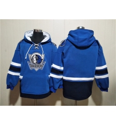 Men's Dallas Mavericks Blank Blue Navy Ageless Must-Have Lace-Up Pullover Hoodie