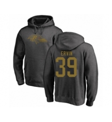 Football Baltimore Ravens #39 Tyler Ervin Ash One Color Pullover Hoodie