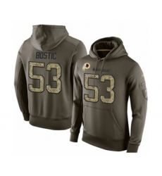 Football Men's Washington Redskins #53 Jon Bostic Green Salute To Service Pullover Hoodie