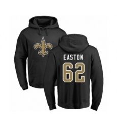Football New Orleans Saints #62 Nick Easton Black Name & Number Logo Pullover Hoodie